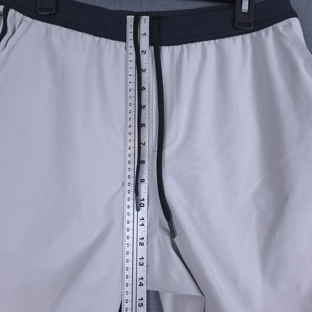 IBKUL Performance Shorts Mens Large Gray Lined Athletic Stretch Gym Running